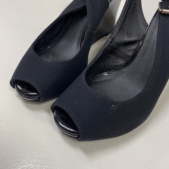 DONALD J PLINER black wedge sandal peep toe sandals - Picture 3 of 5